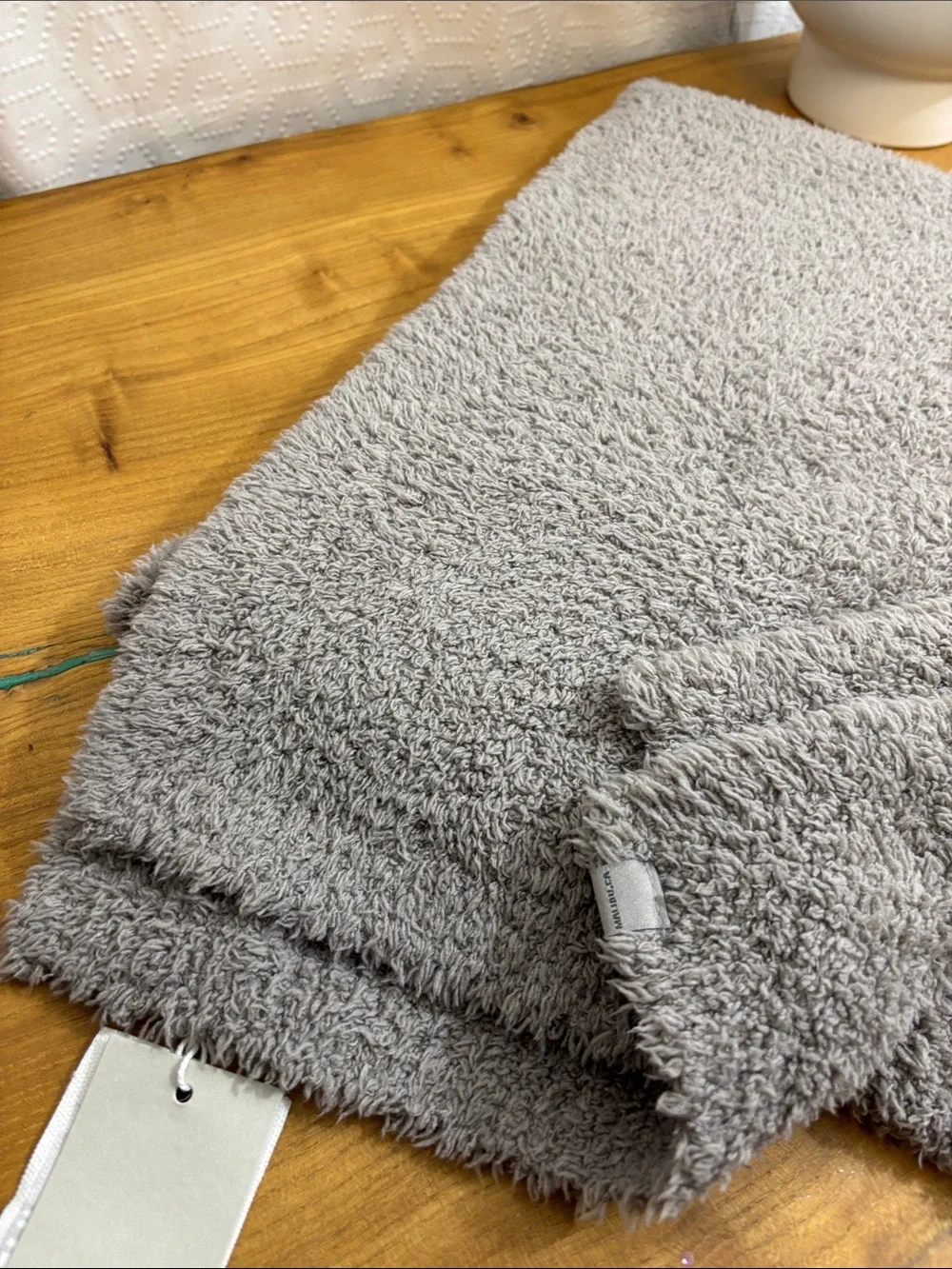 NWT Barefoot Dreams CozyChic Scarf OS Pewter Gray 76”X12”
